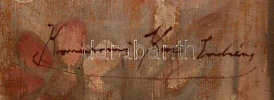 Komáromi jelzéssel: Virág-gyümölcs csendélet, olaj, vászon, 73,5×65,5 cm