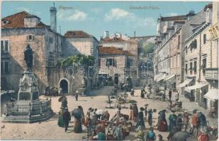 Dubrovnik, Ragusa; Gundulic Platz / square, market place, hotel