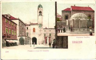 Dubrovnik, Ragusa; Piazza e corpo di Guardia, Fontana Onofrio / square, guard house, fountain (EK)