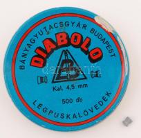 Régi Diabolo légpuskalövedékes kis doboz, benne 25 db lövedékkel