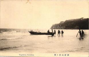 Kamakura, Yuigahama, fishermen
