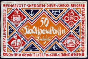 Németország /Weimari Köztársaság / Bielefeld 1922. 50M selyem városi szükségpénz T:I
Germany / Weima...