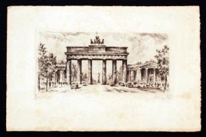 Jelzés nélkül: Berlin. Rézkarc, papír, jelzés nélkül, 7×14,5 cm