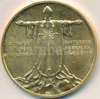 Kiss György (1943-) 1991. "II. János Pál pápa látogatása - Esztergom" aranyozott Br emléké...