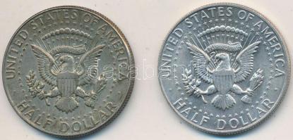 Amerikai Egyesült Államok 1967-1968D 1/2$ Ag "Kennedy" (2x) T:2 USA 1967-1968D 1/2 Dollar Ag "Kennedy" (2x) C:XF