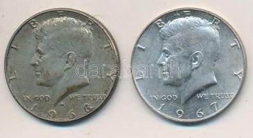 Amerikai Egyesült Államok 1967-1968D 1/2$ Ag "Kennedy" (2x) T:2
USA 1967-1968D 1/2 Dollar ...