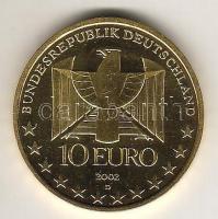 Németország 2002. 10Euro Ag "aranyozva" T:BU