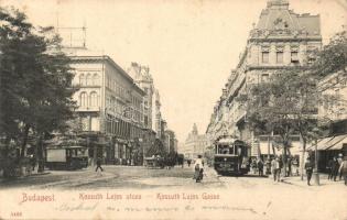 Budapest V. Kossuth Lajos utca, villamos, Pesti bank, Női Felöltő Áruház (EK)