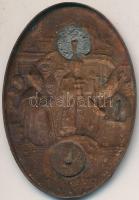 Osztrák-Magyar Monarchia 1916. "IV. Károly megkoronázása 1916. December 30." fém ovális je...