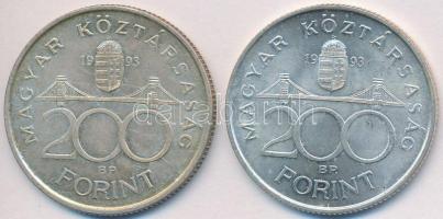 1993. 200Ft Ag "MNB" (2x) T:2,2-