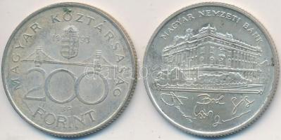 1993. 200Ft Ag "MNB" (2x) T:2,2-