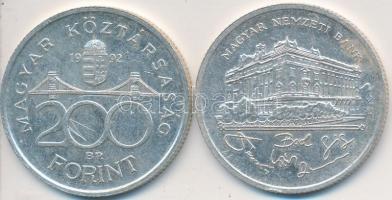 1992. 200Ft Ag "MNB" (2x) T:2,2-