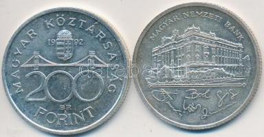 1992. 200Ft Ag "MNB" (2x) T:2,2-