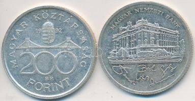 1992. 200Ft Ag "MNB" (2x) T:2,2-