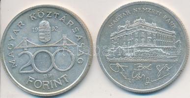 1992. 200Ft Ag "MNB" (2x) T:2,2-