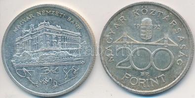 1992. 200Ft Ag "MNB" (2x) T:2,2-