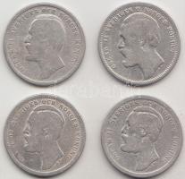 Svédország 1875-1897. 1Kr Ag "II. Oszkár" (4xklf) T:3  Sweden 1875-1897. 1 Krona Ag "Oscar II" (4xdiff) C:F