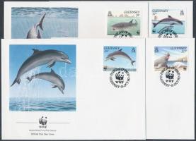 WWF Tengeri állatok sor + 4 CM + 4 FDC WWF Sea animals set + 4 CM + 4 FDC