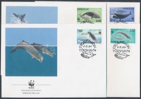 WWF Észak-atlanti bálnák sor + 4 CM + 4 FDC WWF North Atlantic whales set + 4 CM + 4 FDC