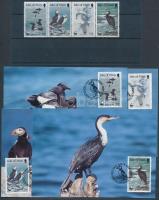 WWF Seabirds block of 4 + mini sheet + 4 CM + 4 FDC WWF Tengeri madarak négyescsík + kisív + 4 CM + ...