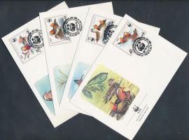 WWF Mandarinréce sor + 4 CM + 4 FDC WWF Mandarin duck set + 4 CM + 4 FDC