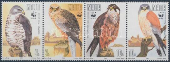 WWF Ragadozómadarak négyescsík + 4 FDC WWF Bird of prey stripe of 4 + 4 FDC