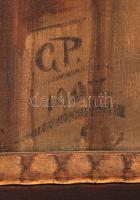 GP jelzéssel: Vadász csendélet, olaj, fa, keretben, 55,5×44 cm