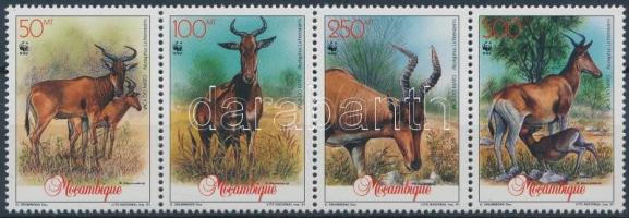 WWF Vörös tehénantilop négyescsík + 4 CM + 4 FDC WWF Hartebeest block of 4 + 4 CM + 4 FDC