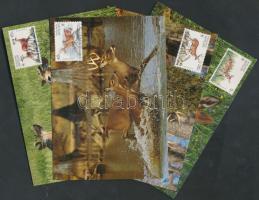 1992 WWF Fehérfarkú szarvas sor záróértékek nélkül  Mi 739-742 + 4 CM + 4 FDC