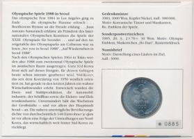 Dél-Korea 1982. 1000W Cu-Ni "1988 Olimpia" érmés borítékon, elsőnapi bélyegzős bélyeggel T...