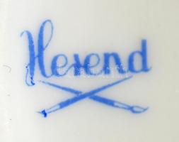 Herendi csipkebogyó mintás tojás alakú dobozka, kézzel festett, jelzett, hibátlan, h:11 cm, m:7 cm