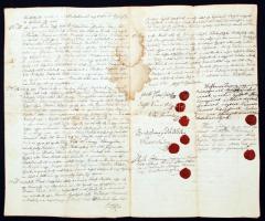 1837 Madách Sándor (1756-1814) ügyvéd, Nográd vármegyei főügyész gyermekeinek és gyermekei örökösein...