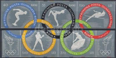 Summer Olympics, Rome set stripe of 2 and 3, Nyári Olimpia, Róma vágott sor kettes-, és hármascsíkban