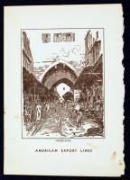 1941 Az American Export Lines egyik hajójának, az S.S. Exeter étlapja / 1941 Dinner menu, S.S. Exter ship, American Export Lines