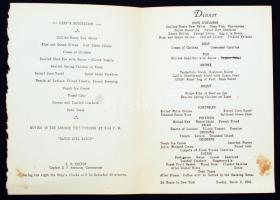 1941 Az American Export Lines egyik hajójának, az S.S. Exeter étlapja /
1941 Dinner menu, S.S. Exter...