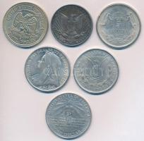 6db-os replika tétel, főleg USA T:vegyes 9pcs of diff. replica coins, mainly USA C:mixed