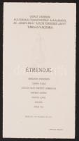 1928 Debrecen, A vidéki városok kulturális összejövetel alkalmából az Arany-Bika külön termében tartott társas vacsora étrendje Debrecen dombornyomott címerével