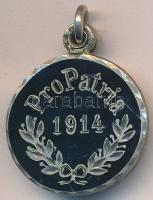 1914. "Pro Patria" zománcozott, jelzett Ag szétnyitható medál (8g/22mm) T:2 Hungary 1914. "Pro Patria" enamelled, hallmarked Ag openable medal (8g/22mm) C:XF