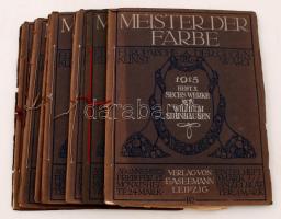 1915-18 Meister der Farben, Leipzig, Easemann. Német nyelvű művészeti kiadvány,7szám, nagy méretű színes illusztrációkkal,37x29cm