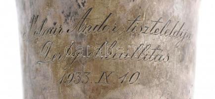 Ezüst ( Ag.) kupa "Molnár Andor tiszteletdíja Derby ebkiállítás 1933 IX.10." A legjobb air...