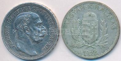 1915. 1K Ag "Ferenc József" + 1926. 1P Ag T:2,2-