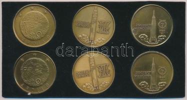 Amerikai Egyesült Államok DN "Elsők az űrben" 6xklf Br emlékérem szettben, sérült eredeti ...