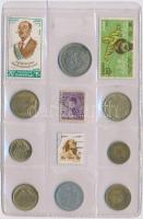 Egyiptom 1960-1985. 8xklf fémpénz, közte 1980. 10p Cu-Ni Egyiptomi-izraeli békeszerződés, fólia tokban, 4xklf egyiptomi bélyeggel T:vegyes Egypt 1960-1985. 8xdiff metal coins, including 1980. 10 Piastres Cu-Ni Egyptian-Israeli Peace Treaty in foil packing, with 4xdiff Egyptian stamps C:mixed