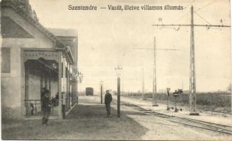Szentendre - 3 db városképes lap: vasút- és villamosállomás, Leánynevelő intézet, Dumtsa Jenő utca