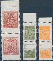 Okmánybélyegek; Szovjetunió távközlési előfizetési bélyegek 3 klf pár