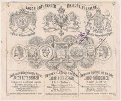 1879 Rohtberger Jakab Cs. kir. udvari ruhaszállító díszes fejléces számlája