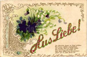 Flower, greeting card, Emb. litho (EK)