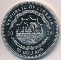 Libéria 2006. 10$ "Szabadság pillanatai-Szabadságszobor 1886" multicolor T:PP ujjlenyomatos Liberia 2006. 10 Dollars "Moments of Freedom-Statue of Liberty 1886" multicolor C:PP fingerprint