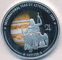Cook-szigetek 2009. 1$ ezüstözött Cu "A csillagászat éve 2009 - Jupiter" multicolor, tanús...