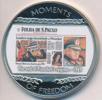 Libéria 2004. 10$ "Szabadság pillanatai-Pinochet-rezsim vége 1989" multicolor T:PP ujjleny...